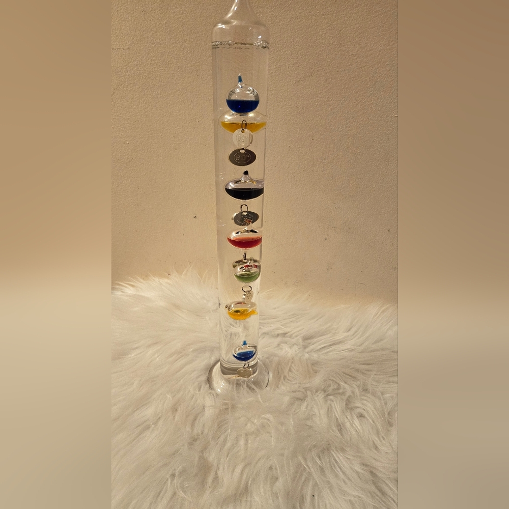 Galileo Thermometer Science Liquid Glass Guage Gadget